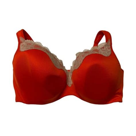 Cacique Bra Womens 42DDD Orange Nude Lace Balconette Gem