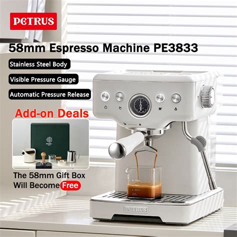 Petrus Espresso Coffee Machine Stainless Steel Coffee Maker Mm