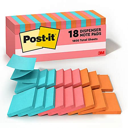 Post It Pop Up Notes 3 In X 3 In 18 Pads 100 SheetsPad Clean Removal