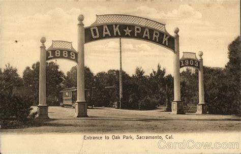 Entrance to Oak Park Sacramento, CA Postcard