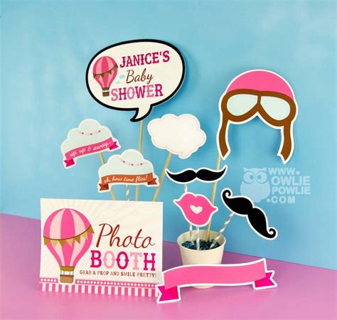 Hot Air Balloon Pink Baby Shower Party Printable Package Etsy