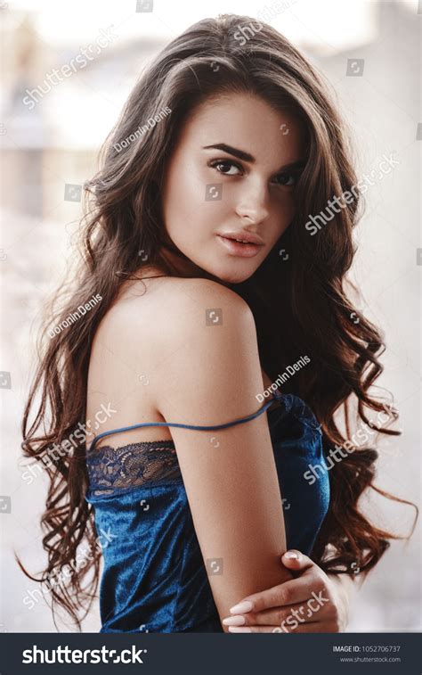 Lovely Sexy Brunette Girl Lingerie White Stock Photo Shutterstock