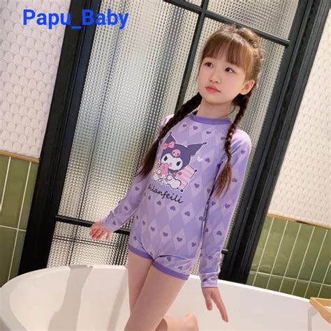 Bikini bé gái Papu baby mẫu kuromi bộ bơi bé gái áo liền quần 15 45kg Shopee Việt Nam