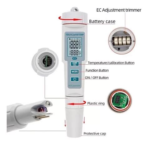 Medidor De Ph Tds Conductividad Temperatura Digital En Venta En