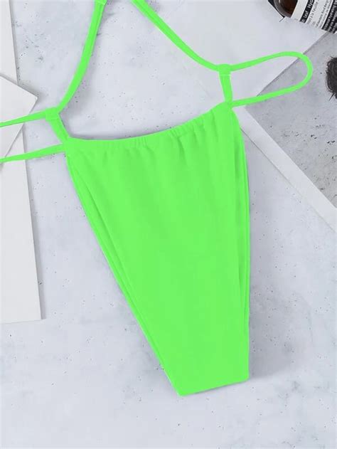 Super Sexy Bikini Three Point Swimwear Lingerie Ring Open Front Backless Hot Women Beachwear
