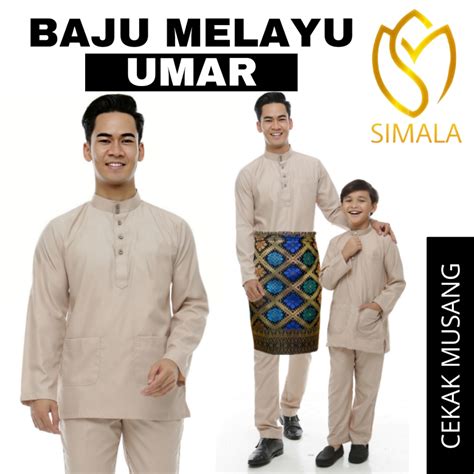 Raya 2024🔥 Dewasa Umar Baju Melayu Exclusive Cekak Musang Zip Tepi Baju Baju Melayu Slim Fit