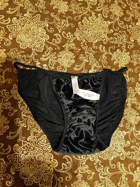 Vtg Victoria S Secret Satin Second Skin String Bikini Gem