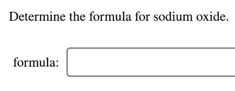 Sodium Oxide Formula