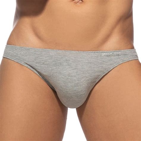 Addicted 3 Pack Cotton Bikini Briefs White Navy Grey INDERWEAR