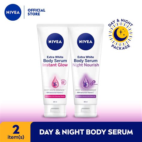 Jual Nivea Body Serum Extra Bright Day Night Instant Glow Night