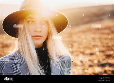 Long Blonde Hair Wearing Hat Hi Res Stock Photography And Images Alamy
