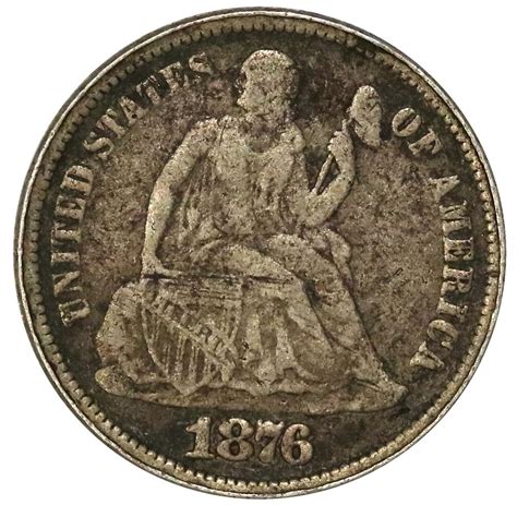 1876 Seated Liberty Dime Fine