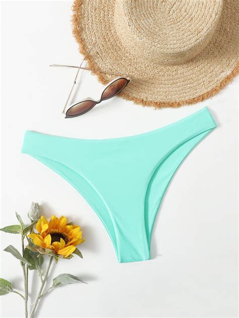 Shein Swim Damskie Majtki Bikini Prosty Casual Moda Shein Swim Damskie Majtki Bikini Prosty