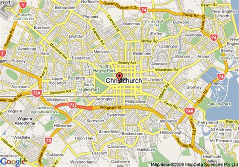 Christchurch Map New Zealand