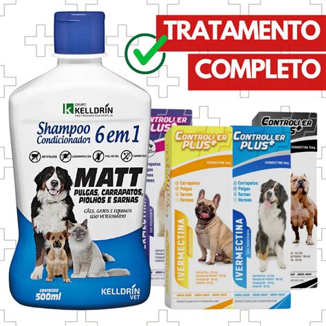 Melhor Tratamento Para Pulgas - Tratamento anti pulgas 4 comprimidos + 1 shampoo 6 em 1 - Controller ...