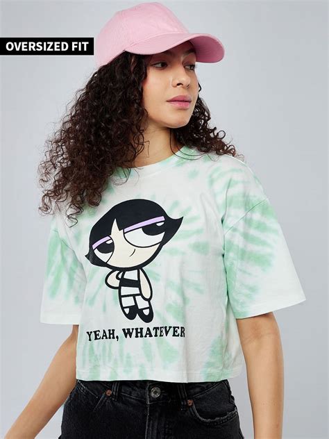 Buy Powerpuff Girls Buttercup Whatever Womens Oversized Cropped T