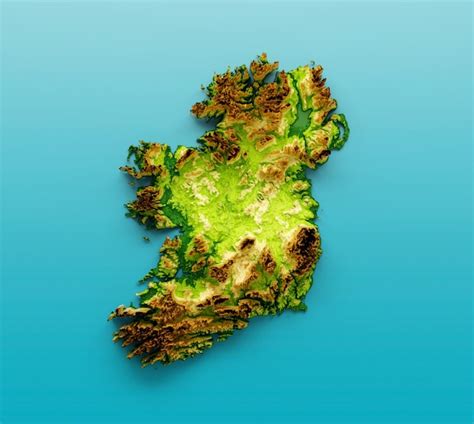 Premium Photo Ireland Map Shaded Relief Color Height Map On The Sea