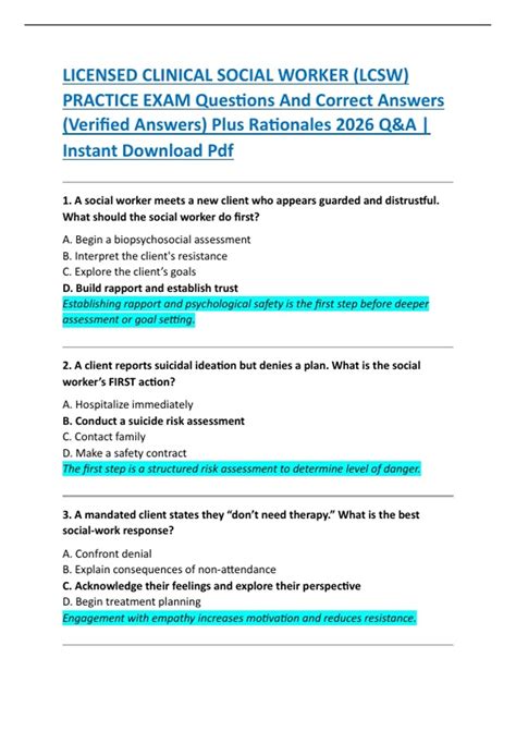 Licensed Social Worker Exam