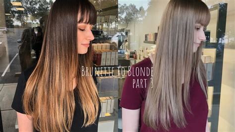 BRUNETTE TO BLONDE Hair Transformation Part YouTube
