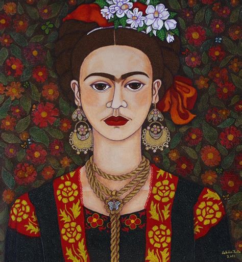 Frida With Butterflies By Madalena Lobao Tello Butterfly Art Print