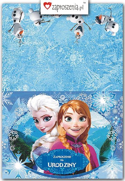 Zaproszenia Urodziny Dla Dzieci Kraina Lodu Anna I Elsa Frozen