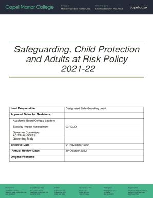 Fillable Online Role Of The Designated Safeguarding Lead DSL Fax