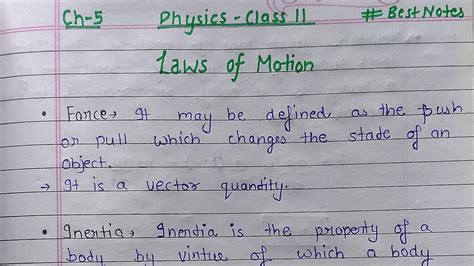 Laws Of Motion Class 11 Best Notes YouTube