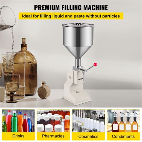 Vevor A03 Manual Liquid Filling Machine Stainless Steel Bottle Filler 5 50ml For Paste Cream