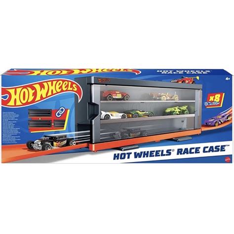 風火輪 Hot Wheels RACE CASE 展示盒 展示架 展示櫃 連接軌道 透明展示盒 附8台車 軌道配件 蝦皮購物