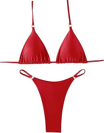 GORGLITTER Women S Piece Triangle Bikini Cut Out Triangle Swimsuit Thong Bathing Suit Amazon