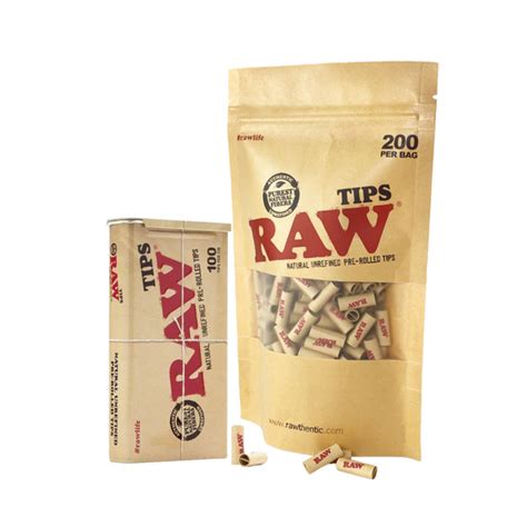 Raw Pre Rolled Tips 21ct Box Perfect For Rolled Smoking Pleasure