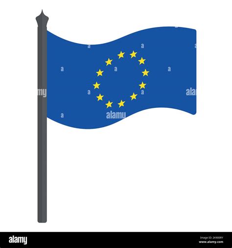 Flag Of The European Union Vector Illustration The Fabric Canvas Is