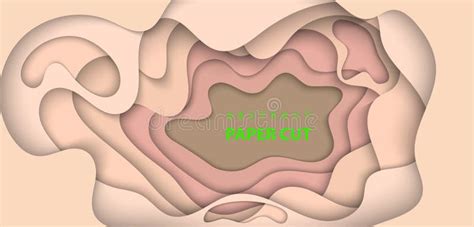 Vector Background With Nude Beige Pastel Color Paper Cut Shapes Stock Vector Illustration Of