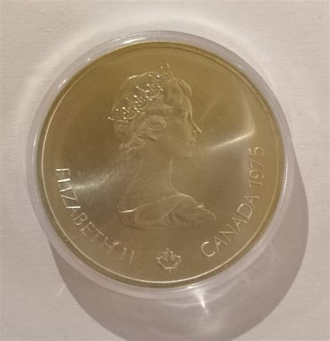 10 dollars en argent Élisabeth II Olympiades de Montréal Canoë 1975