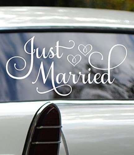 Just Married Car Decal Car Decorations For Wedding White