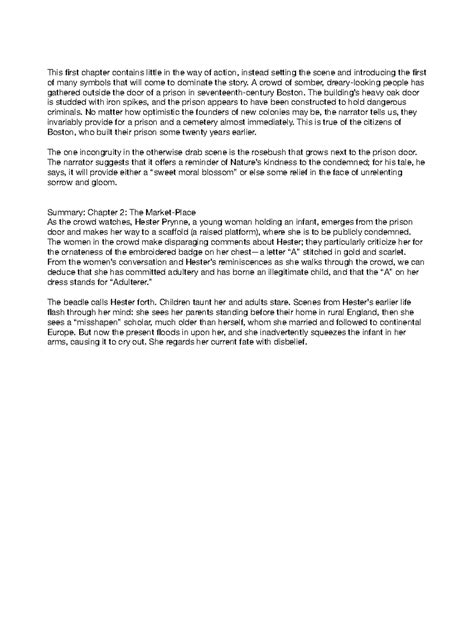 Chapter 1 and 2 Summary Scarlet Letter - This first chapter contains