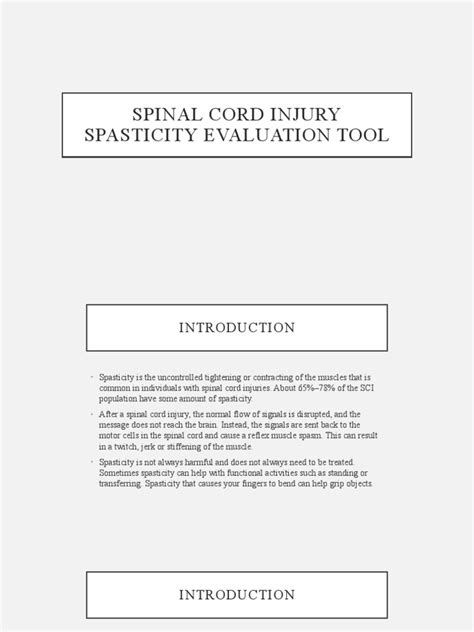 Spinal Cord Injury Spasticity Evaluation Tool Pdf