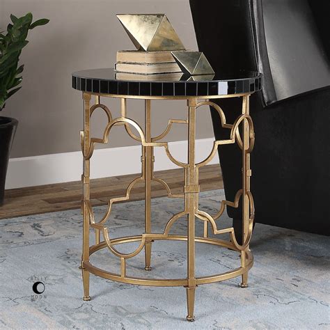 Uttermost Mosi Gold Black Accent Table Contemporary Country Decor Contemporary Dining Tables