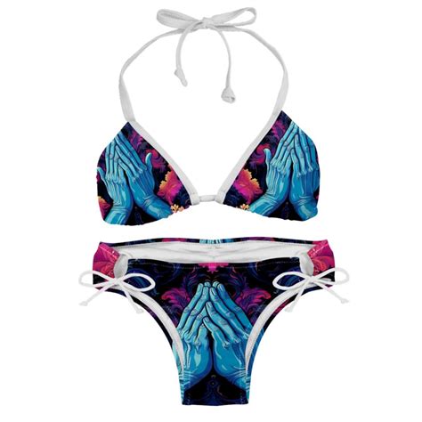 The Hands Of Prayer Adjustable Strap Detachable Sponge Bikini Set Two
