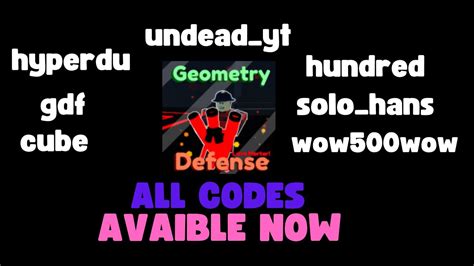 Roblox Geometry Defense All Codes Available Now YouTube