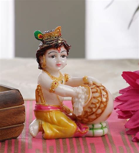 Buy Yellow Marble Bal Gopal Idol By Gallery99 Online Krishna