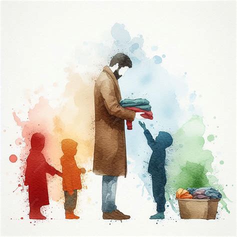 Charity HD image Acts of Kindness Helping people in need | Premium AI