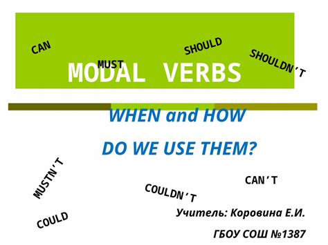 Ppt Modal Verbs Can Could Must Should Cant Mustnt Shouldnt Couldn