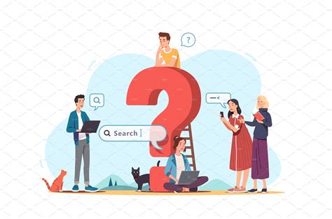 Men, women searching for answers | Vector Graphics ~ Creative Market
