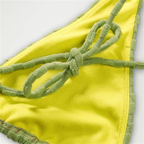 FLU3NTE Terry Triangle Bikini Top Green Speedo UK
