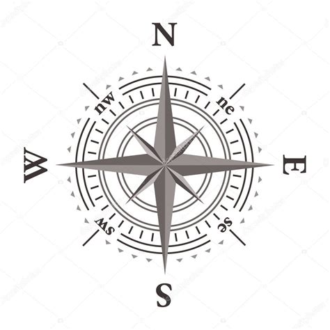 Vector Wind Rose Compass — Stock Vector © Darkves 5677194