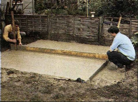 Tamping down the concrete Concrete Base For Shed, Concrete Sheds ...