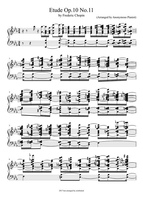 Etude Op 10 No 11 Sheet Music For Piano Solo Download And Print In Pdf Or Midi Free Sheet