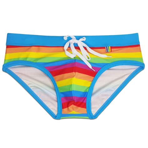 Mens Swim Bikini Sexy Solid Swimwear Briefs Drawstring Quick Dry