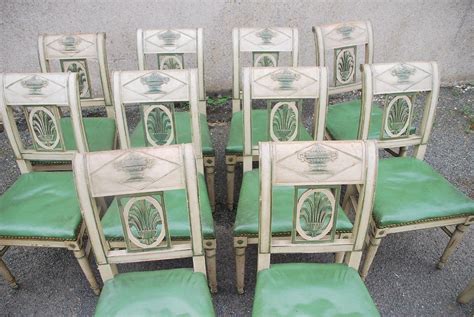 Proantic Suite De 12 Chaises Laquées Directoire